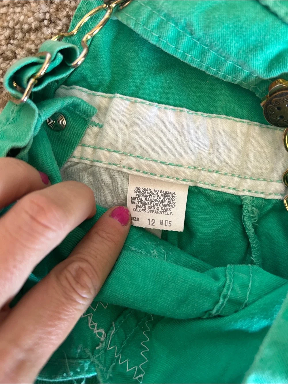 OshKosh B'gosh Bright Green Toddler Overall Shorts